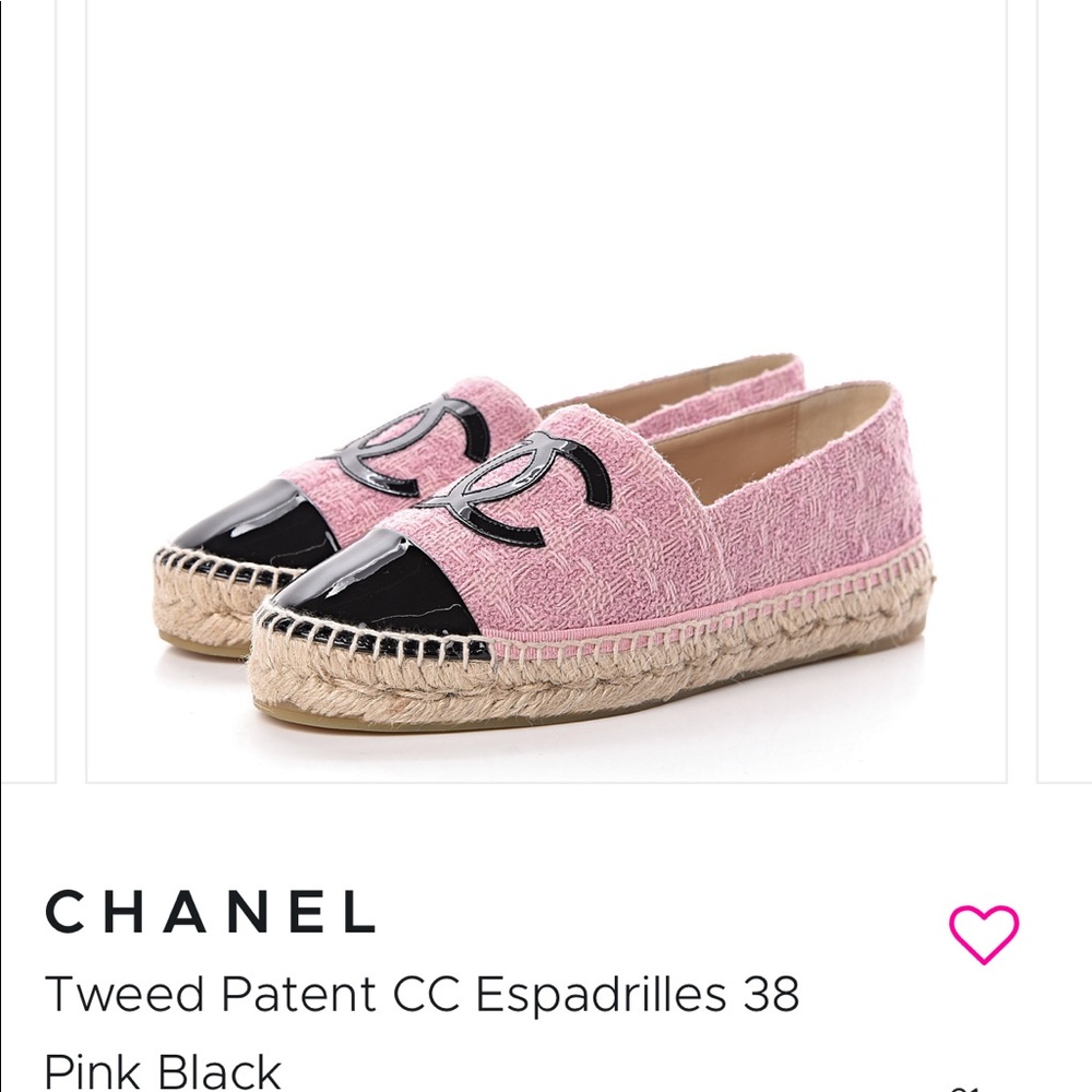 Chanel pink tweed Espadrilles